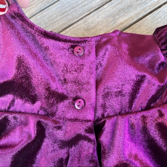 Bonnie Baby Bonnie Jean Velvet Holiday Dress Baby 18 Mo Plum Purple Rosette NWT - Picture 9 of 12